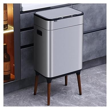 Smart Sensor Trash Can Stainless Steel Rectangle Bin High Foot Rubbish Kitchen Sorting Garbage Automatic Waste